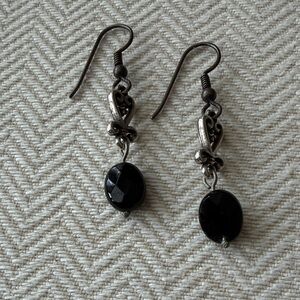 Brighton Black and Silver Dangle Earrings